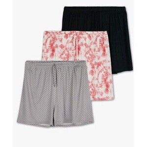 Real‎ Essentials 3 Pack Womens Pajama Shorts Sleep Lounge Comfy 1x NEW Soft